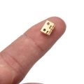 10Pcs Brass Plated Mini Hinge Small Decorative Jewelry Wooden Box Cabinet Door Hinges With Nails Dollhouse niture Acc. 