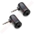 2PCS - 2.5mm Male To 3.5mm Female Earphone Stereo Audio Jack L Type. 