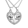 Friendship Necklaces Chain BEST FRIENDS Panda Heart Pendant Necklaces. 