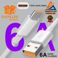 USB Type C And micro USB Cable 6 A - Original Fast Charging Cable  -  Super charge - Fast Charger - Quick Charging Turbo Charging 1.2 meter Cord Compatible with all Android mobile phones Charging & Data Transfer Cable. 
