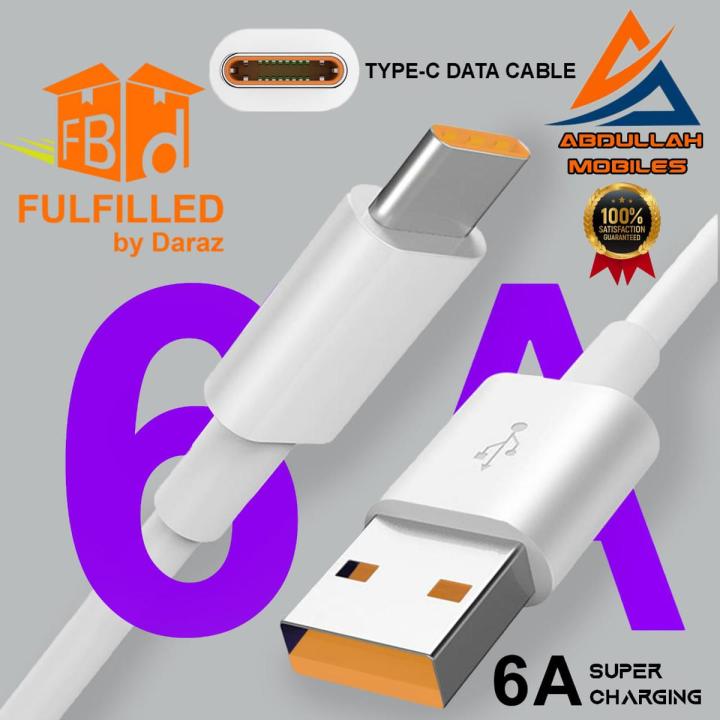 USB Type C And micro USB Cable 6 A - Original Fast Charging Cable  -  Super charge - Fast Charger - Quick Charging Turbo Charging 1.2 meter Cord Compatible with all Android mobile phones Charging & Data Transfer Cable