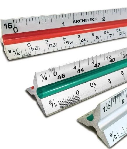 12” Triangular Architect Scale Ruler Architectural Scale (inch (Imperial) Measurements) - Ideal for Architects, Engineers, Draftsman and Students