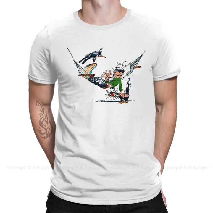 Big Ben in hammock print cotton shirt hombre Gaston Lagaffe anime men fashion streetwear adult tee unisex o neck women T-shirt