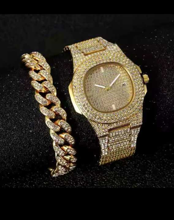1pc%20Men%20Rhinestone%20Decor%20Square%20Pointer%20Quartz%20Watch%20&%201pc%20Bracelet%20-%20Image%202