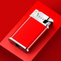 Creative Blue Flame Windproof Straight Metal Lighter Portable Personalized Open Fire Inflatable Wenzhou Lighter Wholesale. 