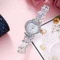 WAT Watch For Women Heart-Shaped 2pcs Bracelet Watch Set Business luxury Diamond Starry Rose Gold Quartz Lady Watch Gift. 