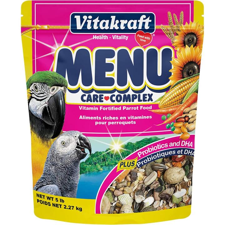 Vitakraft Menu Premium Parrot Food - Vitamin-Fortified - Macaw, Amazon, Conure, and Parrot Food for Large Birds - 500 grams