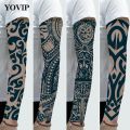 1pcs Body Art Dragon Tattoo Designs Men Full Arm Temporary Tattoos Large Totem Tribal Big Sleeve Tattoo Sticker. 