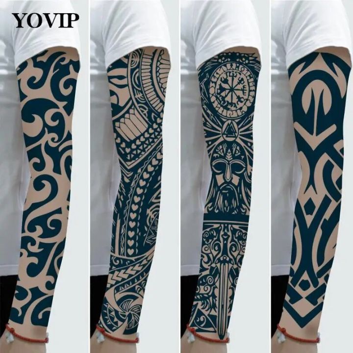 1pcs Body Art Dragon Tattoo Designs Men Full Arm Temporary Tattoos Large Totem Tribal Big Sleeve Tattoo Sticker