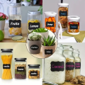 100 Pieces Black PVC Sticker Waterproof Chalkboard Kitchen Spice Label Stickers Home Jars Bottles Tags Blackboard Labels Stickers. 