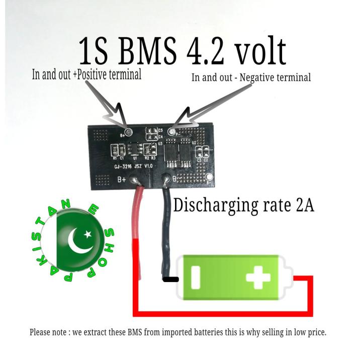 1S BMS 5A 3.7 volt to 4.2 volt Charge Protection Board BMS for 18650 Lithium ion Cells 3A BMS for Li-ion 18650 cells 1S 3A BMS Module for Lithium ion Battery Charger Protection 3.7V 4.2V Battery Balancer Pakistan E shop