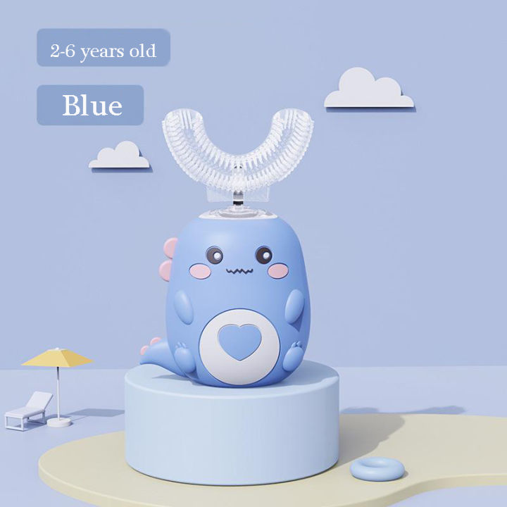 【VisioN Shop】Children Electric Toothbrush Smart 360 Degrees Shape Cartoon Pattern Kids Toothbrushes Rechargeable Automatic Toothbrush