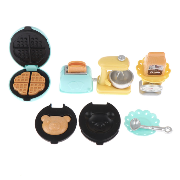 【Funny Bunny Toy Store】1:12 Dollhouse Mini Bread Machine Weigh Plate Food Set
