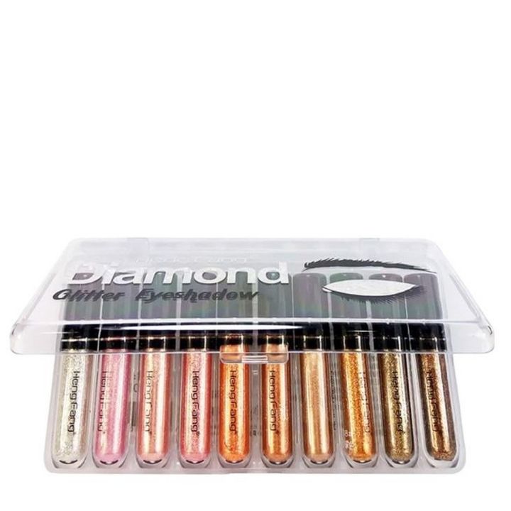 HENG FANG 10 Pcs Liquid Diamond Glitter Eyeshadows Waterproof Of Set