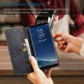 lthmy for Samsung Galaxy S8 Plus Vintage Leather Flip Cover Stand Magnetic Closure Shockproof Protective Case. 