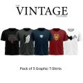Pack of 5 super hero MARVEL printed premium T-shirt. 