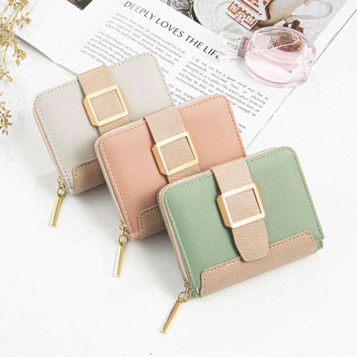Small Leather Women Wallet Fashion Luxury Short Mini Wallets for Woman Designer Coin Purse Female Clutch Bag Card Holder Caibu