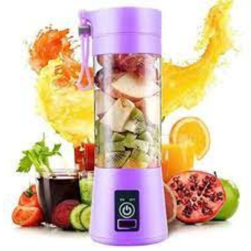 USB Rechargeable Juicer Blender 6 Blades Electric Blender Mini Portable Personal Size Juicer Cup USB Rechargeable Mixer 380ml Food Grade Water Bottle Portable Fruit Juicer Machine by HUZZ MART
