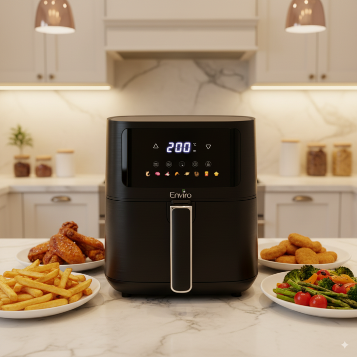 Enviro Digital Air Fryer 4.2L (EAF-4200) | 1500W Power, Oil-Free Healthy Frying, Touch Control, Double Basket, Easy to Clean – Best for Pakistani Kitchen