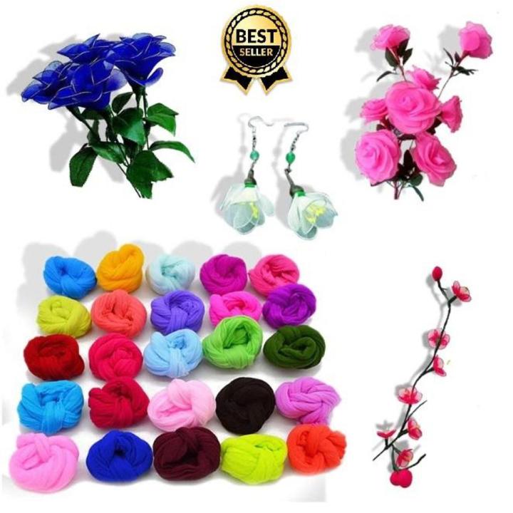 Pack of 5 Nylon Stocking Flower Making Handmade Wedding Home DIY Nylon Flower