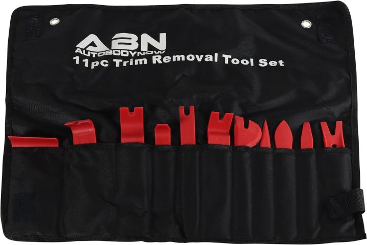 11 Piece Premium Auto Trim Removal Tool Kit - Pry Bar Set, Fastener Remover, No Scratch Trim Removal Set