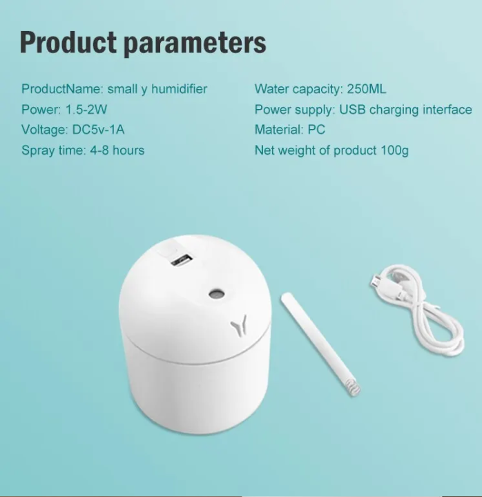 Air%20Humidifier%20USB%20Small%20250ML%20Mini%20Portable%20for%20Cool%20Mist%20Humid%20air%20Diffuser%20Adjustable%20Spray%20for%20Bedroom%20Office%20Desk%20Car%20Travel%20Aroma%20Atomizer%20Aromatherapy%20with%20Colorful%20RGB%20Lights%20-%20Image%203