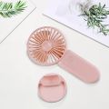 L8 Mini Fan Three-Speeds Strong Wind with Base Electric Portable Handheld Fan for Office Handheld Fan. 