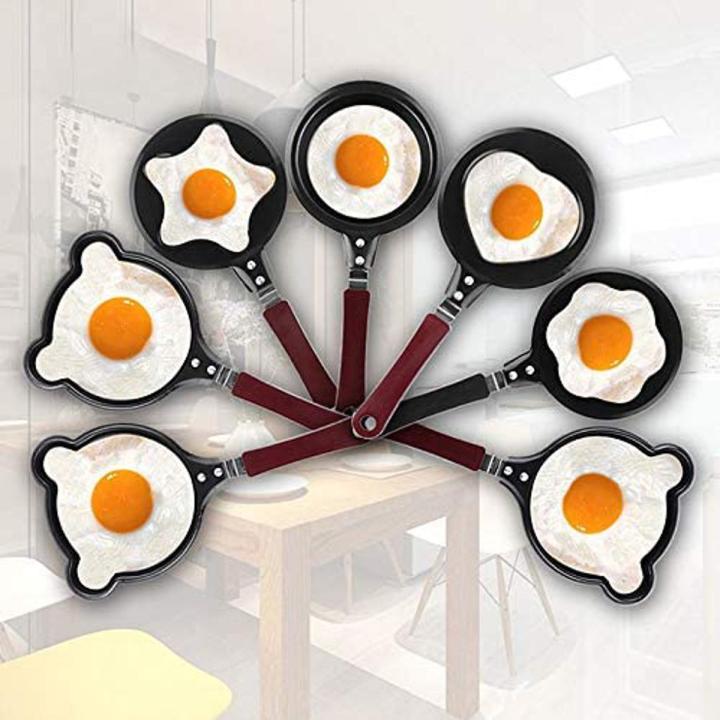 Fry Pan - Mini Egg Frying - Non Stick - 1 Pcs - 12cm Different Shape Frying Pan Cook Up Some Love Non Stick Mini Fry Pan Egg Mould