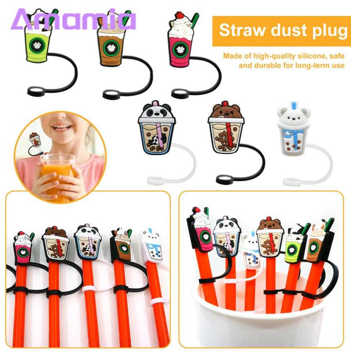 Amamia Straw Plugs BPA Free Cartoon Design Straw Plugs
