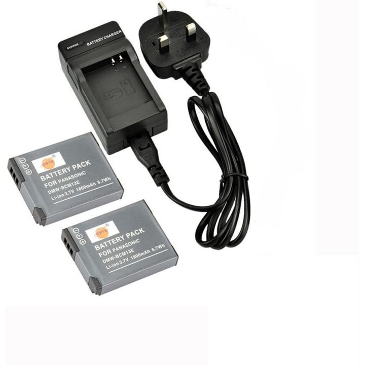 2pcs D MW-BCM 13E DMW-BCM13PP Rechargeable Li-ion Battery + Charger DC145U for Pànasonic Lumix DMC-FT5, DMC-TS5, DMC-TZ37, DMC-TZ40, DMC-TZ41, DMC-ZS27, DMC-ZS30 Digital Cameras