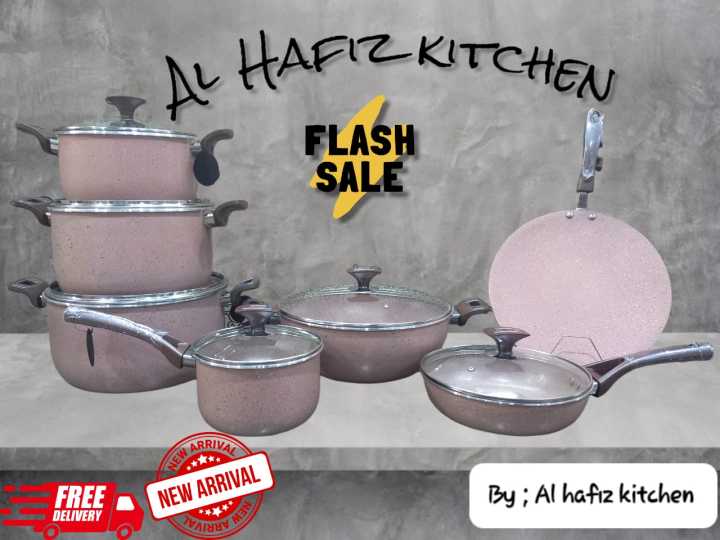 Nonstick Cooking Set Granite Coating 21 Piece Premium Heavy Gauge Pots Pans Gas Stove Safe Non Toxic  Wedding Gift (100% Export Quality)
