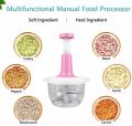 ASG Hand Push Chopper - Handy Manual Chopper - Non-Electric Food Processor & blender with Stainless Steel Blades - Manual Food Processor - Vegetable Slicer and Dicer 0.7L. 