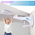No Drilling Cabinet Lock Baby Safety Lock Invisible Buckle Self Adhesive Punch-free Child Protection for Closet Drawer Baby-proofing Product Invisible Drawer Lock. 
