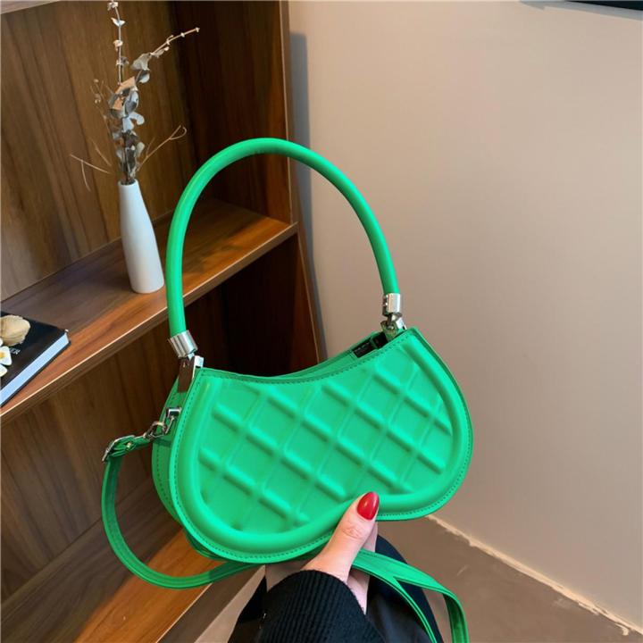Women's Handbag2022New Simple Fashion Women's Shoulder Bag Texture Rhombus Indentation Crossbody Small Square Bag