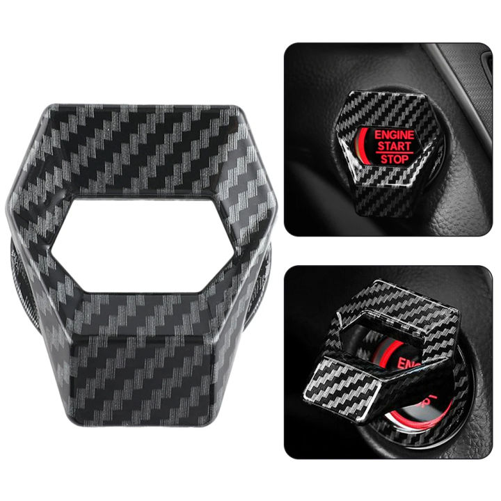 Lamborghini Shape Car Carbon Fiber Engine Start Stop Push Button Switch Cover