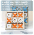 Wooden Tic Tac Toe Game XO Wood Board Game Classic Mini Tabletop Game Set for Boys Girls Educational Games Toy Goody Bag Filler Birthday Party Gaming Gift Puzzle Toys - Orange and White. 