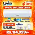 Enviro Marvel Series EAC-18MS H&C 1.5 Ton DC Inverter Air Conditioner, 18,000 BTU, T3 Compressor, Heat & Cool, Up to 75% Energy Saving, 4D Air Throw + EI-178 3-in-1 Juicer Blender Grinder Gift. 