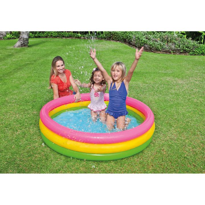 INTEX 57422 - Sunset Glow Baby Pool For Kids Inflatable Kids Bath Tub For Children - 58 x 13 IN - 5FT