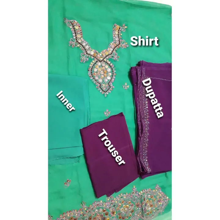 Fancy Handmade 3 piece Suit Collection for Women 💐🛍️ | Daraz.pk