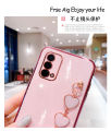 For OPPO A95 / OPPO F19 Back Cover with 3D Love Heart Wristband Chain Fashion Bracelet Shiny Plating Phone Case Soft Silicone Bumper Protective Cover. 