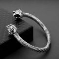【Hengli jewelry story】Fashion Trendy Open Lion Cuff Bracelet Bangles For Women Animal Lion Charm Bracelet Women Men Jewelry Birthday Gift. 
