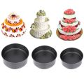 Springform Pan 3-Piece Nonstick Cheesecake Pan Leakproof Cake Pan Round Cake Mould Pan Set of 3 (Black). 