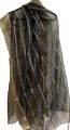 Black Tissue Dupatta With Golden Lining For Girls/Ladies. 