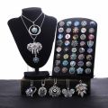 2022 New Snap Jewelry Necklaces Vintage Metal Rhinestone 18mm Snap Button Necklace for Women White Snaps Pendant Necklace Gift. 