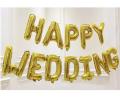 HAPPY WEDDING FOIL BALLOONS IN GOLDEN COLOR ( 16 INCH ALPHABETS SIZE ). 