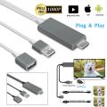 HDMI Conversion Cable Mirroring Cable Phone To TV HDTV Adapter Type-c With Screen Line For iPhone 11/ iPad/ Android. 