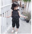 M.Meeraki Eid Collection Baby Girl Stylish Outfit - Polka Dot Shirt With Trouser - Perfect For Special Occasions. 