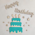 Green Home Wall Ornament Cartoon Lovely Felt Happy Birthday Cake Wall Hanging. 