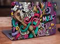 Music art creative doodles abstract Laptop Skin Vinyl Sticker Decal, 12 13 13.3 14 15 15.4 15.6 inch Laptop Skin Sticker Cover Art Decal Protector Fits All Laptops. 