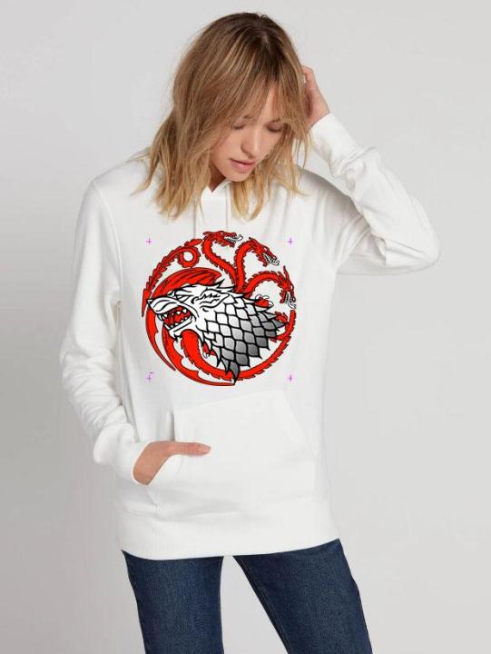 White Fleece Pullover Kangroo Winter High Quality Hoodie